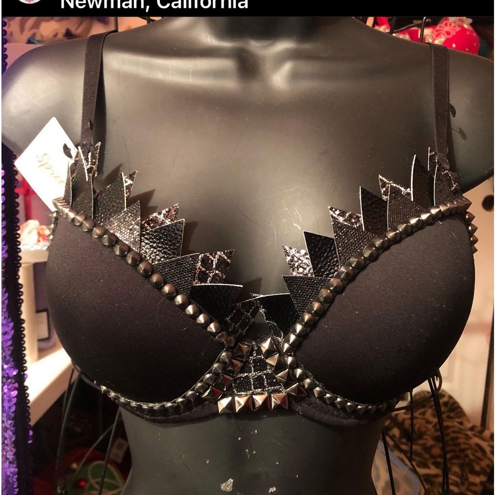Black spiked bra